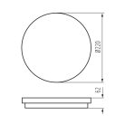 Kanlux 10W, 1200 lm, 4000K, IP65, RA80, Ø220 mm, polikarbonát házas, kerek, természetes fehér LED mennyezeti lámpatest, STIVI LED