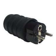   Kanlux, IP44 kültéri fekete földelt villásdugó 250V/16A, Uni-Schuko (E/F) kompatibilis, GRIP W/US - univerzális vízálló csatlakozó dugó 2 év garanciával​