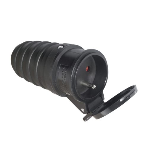 Kanlux STAN GP, fekete, műanyag, 78×49 mm – elosztó, aljzat, dugó