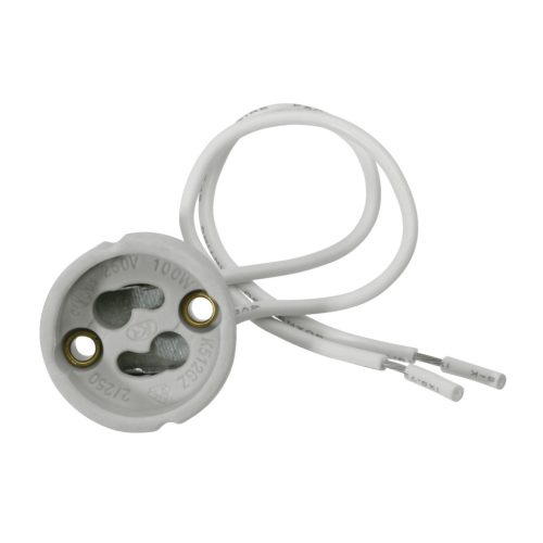 Kanlux kerámia lámpafoglalat, 250V AC, 2A, GZ10 (GU10) foglalat - beépíthető kivitel 15 cm bekötővezetékekkel, IP00 védelemmel