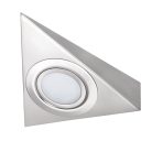 Kanlux G4, 130x130 mm, matt króm színű, acél házas, háromszög alakú bútorvilágító spot lámpatest, ZEPO