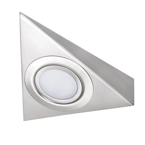 Kanlux G4, 130x130 mm, matt króm színű, acél házas, háromszög alakú bútorvilágító spot lámpatest, ZEPO