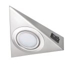 Kanlux G4, 130x130 mm, matt króm színű, acél házas, háromszög alakú bútorvilágító spot lámpatest, ZEPO