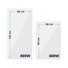 BVF PG fehér üveg infrapanel 600W
